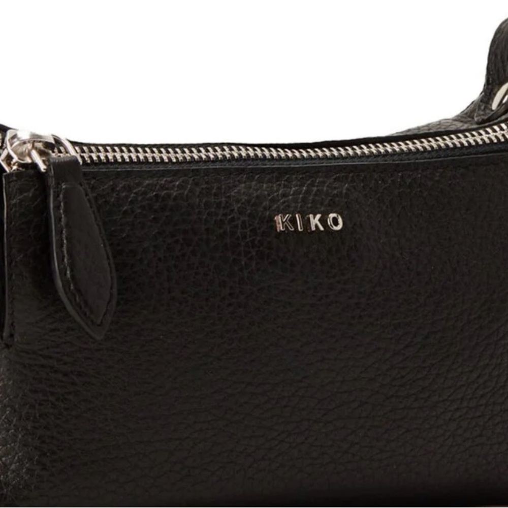 Kiko, black leather Crossbody bag